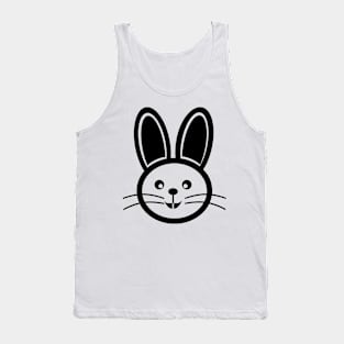 Cute Bunny Rabbit Black Tank Top